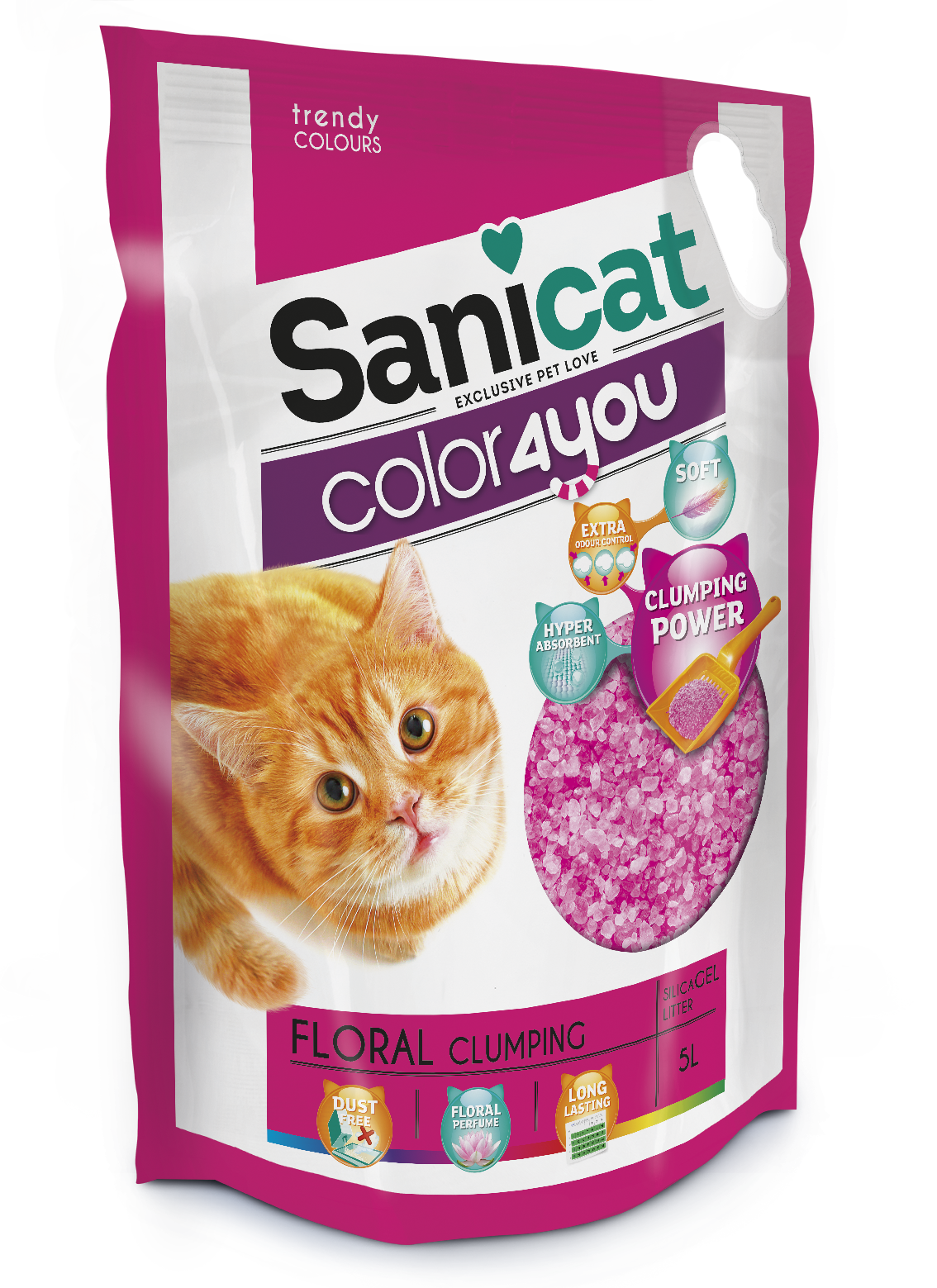 Cát vệ sinh cho mèo Sanicat thuỷ tinh 5L 